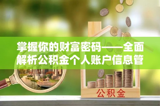 隆回掌握你的财富密码——全面解析公积金个人账户信息管理与优化