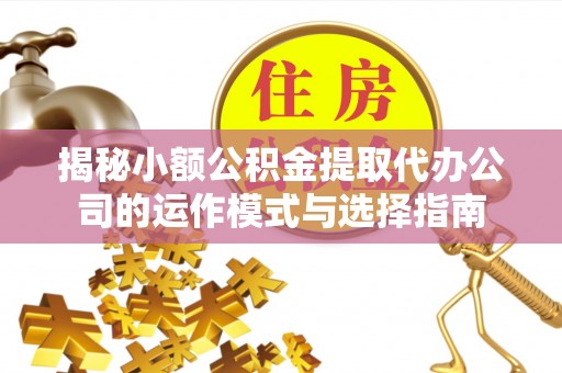 隆回揭秘小额公积金提取代办公司的运作模式与选择指南